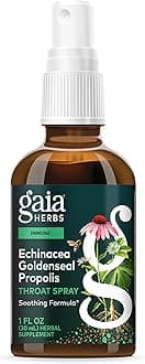 Gaia Herbs Echinacea Goldenseal Propolis Throat Spray - with Herbs Traditionally Used for Immune Support & Throat Health* - with Licorice, Thyme, Echinacea, Peppermint & More - 1 Fl Oz (56 Servings)