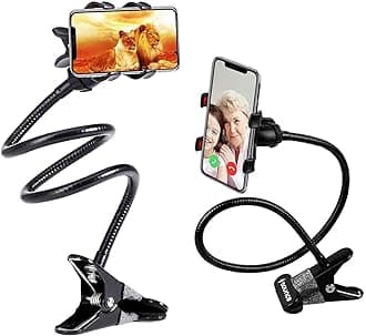 Sounce Mobile Stand Holder Metal Built - Cell Phone Stand Perfect for Video Table Online Class Home Bed Flexible Charging Hand Bike Movie Office Gift Desktop Heavy Duty Lazy Mount Multi Angle Clamp