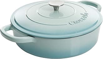 Crock Pot Artisan Enameled Cast Iron Braiser W/Lid, 5-Quart, Aqua
