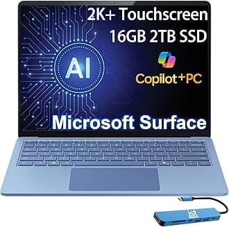 Surface Laptop 7 AI Copilot + PC for Business (13.8" 2K+ Touchscreen, Snapdragon X Elite (> Intel i7-1355U), 16GB RAM, 2TB SSD), 20-Hr Battery Life, Backlit, IST HUB, Win 11 Pro, Sapphire