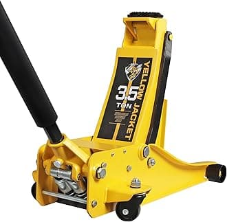 - YELLOW JACKET 3.5 Ton Low Profile Floor Jack Quickly Lift Hydraulic Car Jack with Dual Pumps, 7700 lb Capacity
