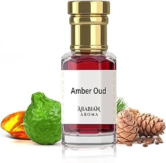 Arabian Aroma Amber Oud Attar | Woody Spicy Amber Rosemary Oudh Attar perfume for man | 100% Perfume | Alcohol-Free Long Lasting Roll On Itra | Oriental Attar Perfume (6ml)