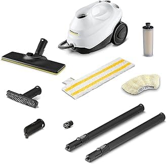 Kärcher SC 3 EasyFix Steam Cleaner, Steam Pressure: Max. 3.5 Bar, Heating Time: 30 s, Power: 1,900 W, Surface Power: 75 m², Tank: 1 L, with Descaling Cartridge, Floor Cleaning Kit and Nozzles, White