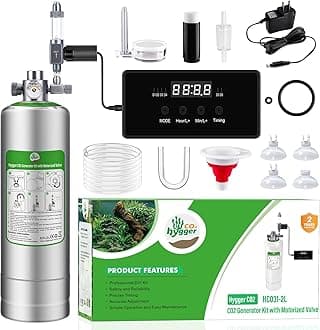 Upgraded 2L/5L Aquarium CO2 Generator System with Timer-Enabled Motor Valve, Upgrade CO2 System Kit with Quick-Release Structure for Aquarium Plants Tanks (5L)