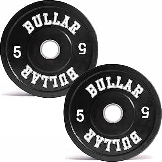 BULLAR Olympic Black Bumper Plates,Rubber Coated spare weight plates 51 mm (10 KG SET (5KGX2))