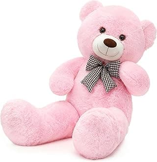 Big Pink Teddy Bear, 39 Inch Giant Teddy Bear Stuffed Animals Plush, Soft Large Bears for Girls Girlfriend Birthday Gifts Soft Plush on Baby Shower