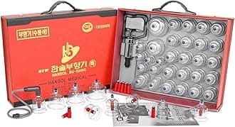 new Hansol Professional Cupping Therapy Equipment 30 Cups Set with pumping handle and Extension Tube