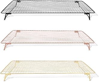 2-pack Cooling rack for baking, cooking, roasting, grilling, black, gold, rose gold,cookie cake pan (GOLD)