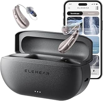 ELEHEAR-Beyond Hearing Aids, Rechargeable Bluetooth OTC Hearing Aids for Seniors with AI Noise Cancellation, Superior Sound Quality Smart, Bluetooth Enabled & App Control, Champagne Gold