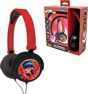 Miraculous Ladybug Stereo Headphone,Safe Volume, Foldable and Adjustable, red, HP015MI, Wireless