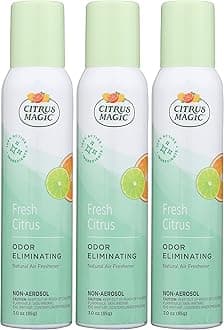 Citrus Magic Natural Odor Eliminating Air Freshener Spray, Tropical Citrus Blend, 3-Ounce, Pack of 3, 3
