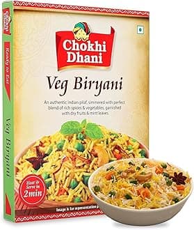 Chokhi Dhani Hyderbadi Biryani | Vegetable Pulao | Ready to Eat Indian Food, Just Heat and Eat, Microwavable (Pack of 1, 250g)