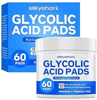 Glycolic Acid Resurfacing Pads, 10% Ultra Pure Glycolic Acid + 2% Salicylic Acid, Exfoliating Peels Face Pads, Effective Exfoliation and Chemical Peel, Radiant Skin Renewal (60 PADS, 2.7Oz)