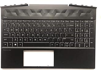 Palmrest Upper Case Touchpad with Backlight Keyboard for HP Gaming Pavilion 15-DK 15-DK0126TX TPN-C141, Compatible with Part Number L57595-001 Whiter