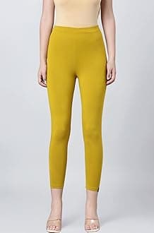 TWIN BIRDS Viscose Elastane Stretch Leggings for Women | Mid Rise Skinny Fit, High Ankle & 7/8 Cropped Length Active Legging