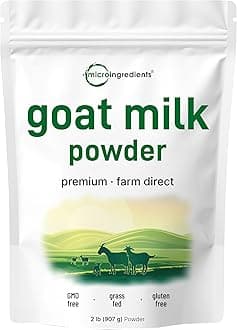 Goat Milk Powder, 2 Lb | Grass Fed Source, Australian Farm Derived, Unadulterated Formula, Easily Digested | Rich in Protein, Calcium, & Probiotics | Non-GMO, Gluten Free, Pet Friendly