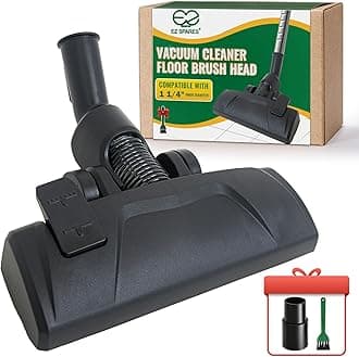 EZ SPARES Universal Vacuum Cleaner Floor Brush Head,32/35mm Attachment for Hard Floor and Carpet, 2-in-1 Combo Tool with Swivel Neck and Rolling Wheels, Vacuum Replacement Parts (Black)