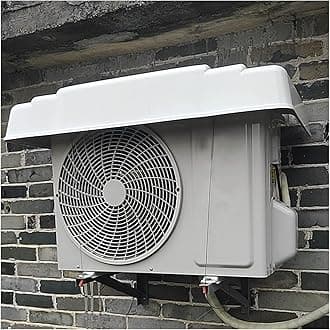Air Conditioner Top Cover, Outside Window Ac Unit Canopy Anti Rain Snow Dust, Pvc Plastic Hard Shell With 2 Steel Rope And Tape(110x43x18cm)