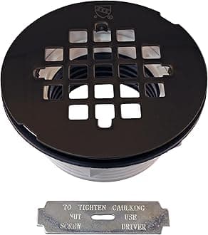 Westbrass D206P-12 2" No-Caulk PVC Compression Shower Drain with 4-1/4" Round Grid Cover, Oil Rubbed Bronze