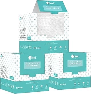Face Towels, 10"×12" Disposable Face Towel, Face Towelettes XL, Ultra Soft Makeup Remover Dry Wipes, Thick Face Towel for Cleansing, 150 Count (3 Pack)