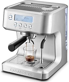 Ultra Espresso Machine with LCD Display, Espresso Maker with Powerful Milk Frother, Customizable Brewing Temperature, Provides Barista-Level Lattes and Cappuccinos, Gift for Men & Women