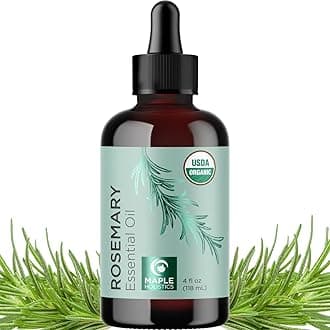 Certified Organic Rosemary Oil for Hair - Extra Large 100% Pure USDA Organic Rosemary Essential Oil for Hair Skin and Nails - Oil for Dry Scalp Treatment and Enhanced Volume and Shine