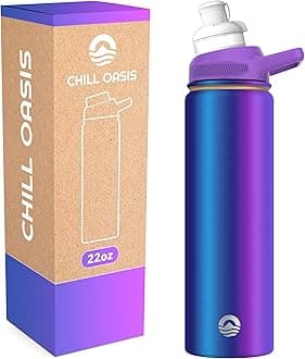 Water Bottle | Compatible With Popular Flavor Cartridges | BPA Free, Leak Proof, Double-Walled Vacuum Insulated Stainless Steel, and Dishwasher Safe | Cold for 24 Hours (Aura, 22oz)
