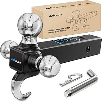 Trailer Hitch Tri Ball Mount with Hook
