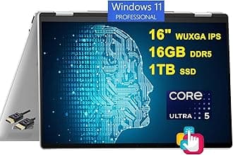 HPEnvy x360 2-in-1 AI PC Laptop | 16" WUXGA IPS Touch | Intel 12-core Ultra 5 125U (>i7-1335U) | 16GB DDR5 1TB SSD Backlit Thunderbolt USB-C Poly Studio Privacy Camera Win11Pro Silver + HDMI Cable