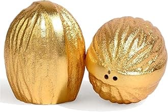 Walnut Salt and Pepper Shakers Set of 2 Cute Modern Decorative Kitchen Table Decor for Home Restaurants Decor Gifts for Housewarming, Wedding, Friends and Family, Return Gifts (Walnut)