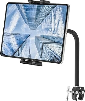 Tendak Exercise Bike Tablet Holder, Gooseneck Adjustable Treadmill Spin Bike Tablet Mount, Microphone Stand Tablet Holder Compatible with iPad Tablet Smartphone 4.7-12.9 Inches