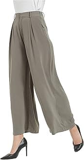 TronjoriWomen High Waist Casual Wide Leg Long Palazzo Pants Trousers Regular Size