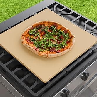 Extra Large Pizza Stone 18 Inch, Rectangular Pizza Grilling/Baking Stone 18" x 18", Industrial Commercial Oven Stone, Ideal for Grilling Baking Several Pizzas Bread - Includes Scaper