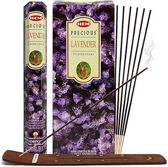 TRUMIRI Incense Stick Holder Bundle with Hem Precious Lavender 20g Incense Sticks - Pack of 6 (Approx 120 Sticks)