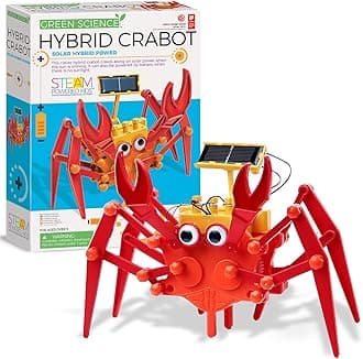 403448 Green Science Hybrid Crabot-Solar Power Crawling Crab Kit-for Kids Ages 5+, Multi Coloured