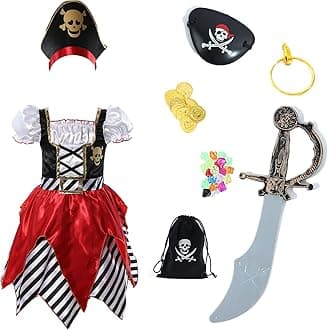 Pirate Costume Kids, Boys Christmas Costume, Toddler Pirate Captain Outfit, Buccaneer Outfit for Boys 3-8 Years