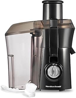 Hamilton Beach Juicer Machine, Big Mouth 3” Feed Chute for Whole Fruits and Vegetables, Easy to Clean, Centrifugal Extractor, Vegetable & Fruit Juicer, BPA Free, 800W Motor, Black