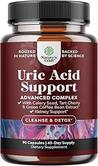 Green Coffee Bean Extract for Uric Acid Cleanse & Detox - Green Coffee Beans with Turmeric, Tart Cherry & Celery Seed for Adults - Daily Uric Acid Flush for Joints Support & Kidney Cleanser – 90 Ct