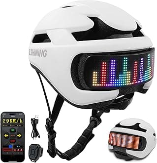 Bike Helmet,Bike Helmet Adult Men with Smart Display,Mountain Bike Helmet with App/Remote Control,Bicycle Helmet with Turn Signals,Speedometer,Programmable Graphics