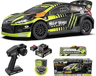 CROBOLL RLAARLO 1/10 Brushless Carbon Fiber RC Drift Cars for Adults with Gyro, Max 50 mph Fast RC Rally Car, 2.4Ghz All Terrain Remote Control Car 4x4 Hobby RTR RC Truck with 3S Battery