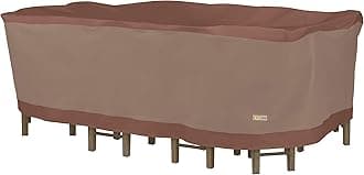 DUCKCOVERS Ultimate Waterproof Rectangular/Oval Patio Table with Chairs Cover, 125 Inch
