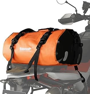 Rhinowalk45L Waterproof Duffle Dry Bag - Motorcycle Tail & Seat Bag, Rear Rack & Trunk Compatible - Camping, Boating, Bicycling, Travel (Orange)