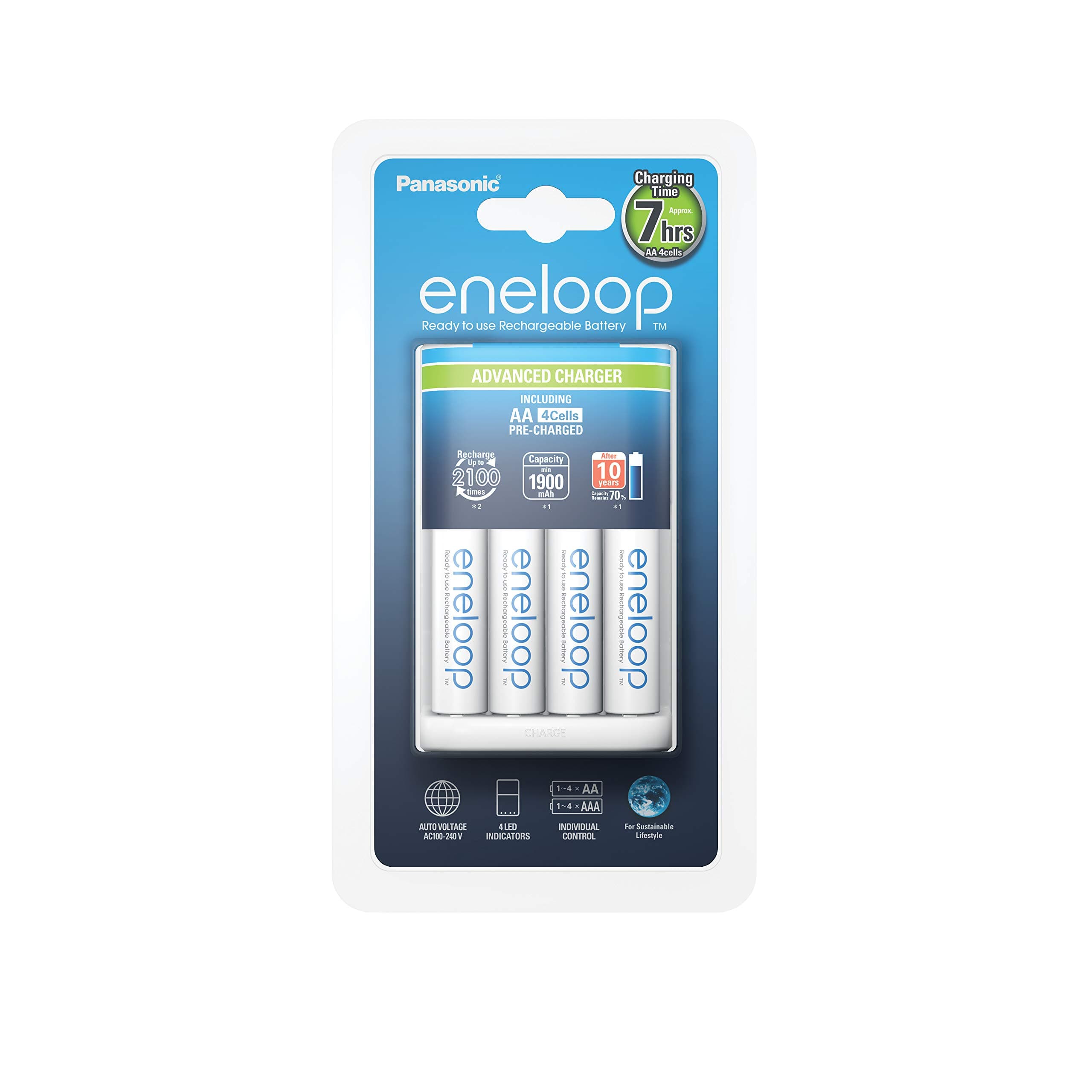 Panasonic Loader BQ-CC17 + 4 x R6/AA Eneloop 1900 mAh