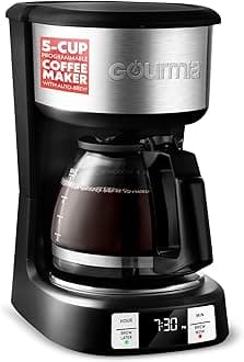 Gourmia Drip Coffee Maker – 5 Cup, One-Touch Brew, Pause & Serve, Adjustable 4 Hr Keep Warm, EZ-View Water Window, Black