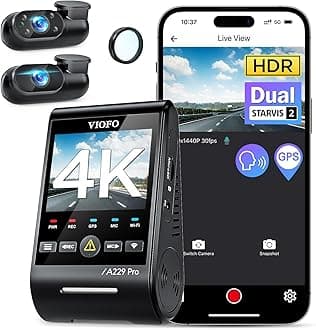 VIOFO A229 Pro 3 Channel 4K HDR Dash Cam, Dual STARVIS 2 Sensors IMX678 & IMX675, 4K+2K+1080P Front Inside and Rear Triple Car Camera, 5GHz WiFi GPS, Voice Control, 24H Parking Mode, Support 512GB