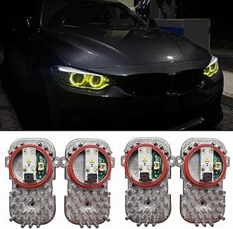 4Pcs Yellow DRL Angel Eyes Modules Set Fit For BMW 4 SERIES F32 M3 F82 M4 F33 F83 M4 F36 Gran Coupé 428i 430i 435i 440i Xenon Headlight Daytime Running Light, DRL Light Source, 63117263051