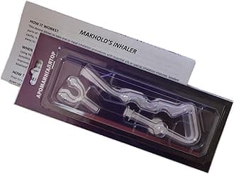 UAGFS Mahold Type Glass Pipe Inhaler for Oral and Nasal Aromatherapy Inhalation with Detailed Instructions in English, Mahold's Essential Oil Diffuser, ингалятор Махольда Maholda Makhold, Clear