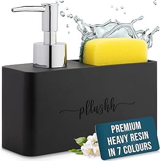 - Soap Dispenser for Kitchen Sink (Black) - Soap Stand for Kitchen Sink, Soap Holder Sponge Holder, Dish Soap Dispenser & Dishwasher Dispenser for Wash Basin Organizer