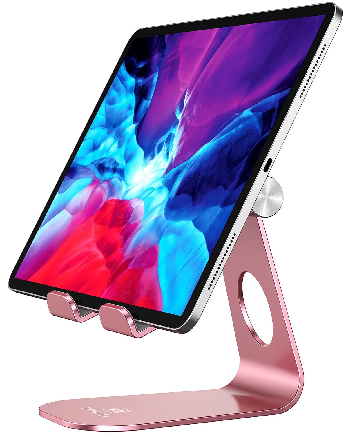 Doboli Tablet Stand Tablet Holder for Desk Adjustable Stand Foldable Tablet Holder Compatible with Ipad Galaxy Tab iPhone Kindle Rose Gold