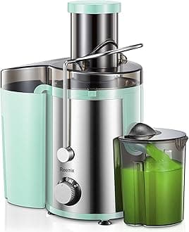 Juicer, Reemix Centrifugal Juicer Machines Whole Fruit and Vegetable, 3-inch Wide Mouth Juicer Extractor with 2 Speeds, Brush Included Easy to Clean (Green, 800W)